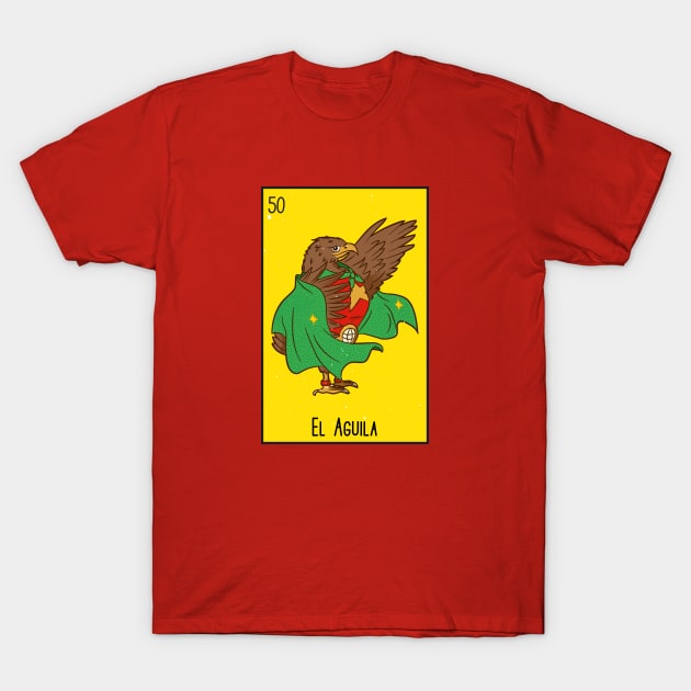 El Aguila // Mexican Luchador Loteria Card T-Shirt by SLAG_Creative